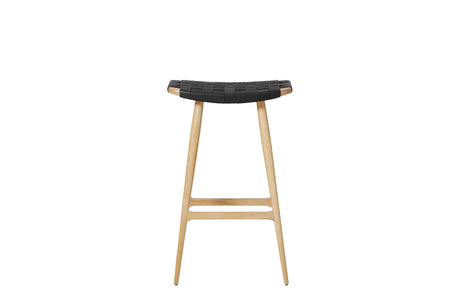 Freja barstol, eg, Leather Stripe Saddle Black fra Stellar Works - 4 - Jacobsen Plus