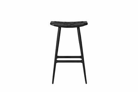 Freja barstol, sort eg, Leather Stripe Saddle Black fra Stellar Works - 2 - Jacobsen Plus