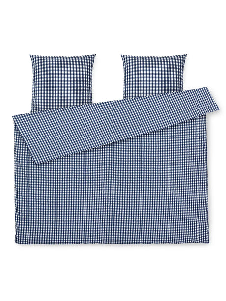 Bæk & Bølge Sengetøj, mørk blå fra Juna - 200 x 220 cm, inkl. 2 x pudebetræk - Jacobsen Plus