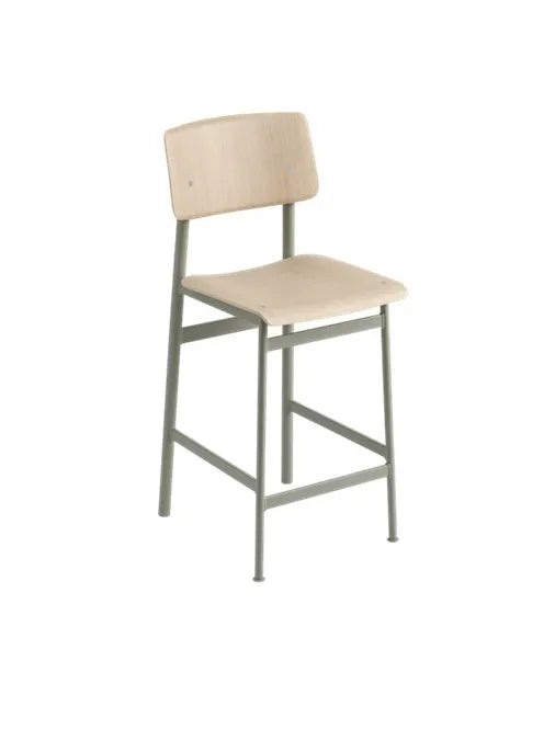 Loft bar stool fra Muuto - Højde: 65 cm / Oak- dusty green - Jacobsen Plus