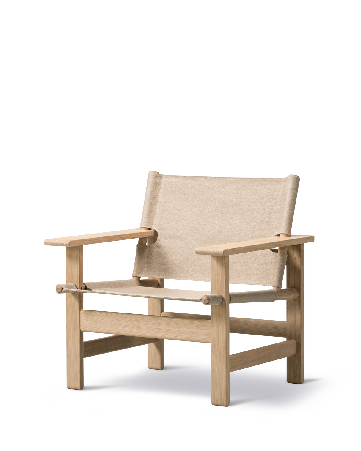 The Canvas Chair, lys olieret eg natur canvas af Børge Mogensen - 1 - Jacobsen Plus