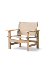 The Canvas Chair, lys olieret eg natur canvas af Børge Mogensen - 1 - Jacobsen Plus