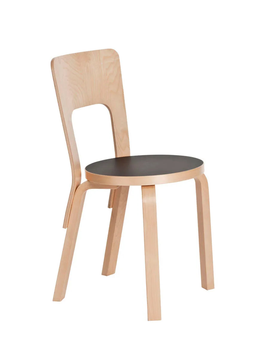 Chair 66 fra Artek - Birk-Sort - Jacobsen Plus