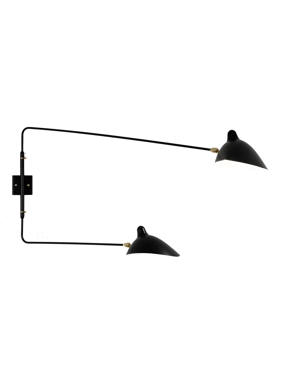 Big Wall Lamp w/2 Rotating Straight Arms af Serge Mouille