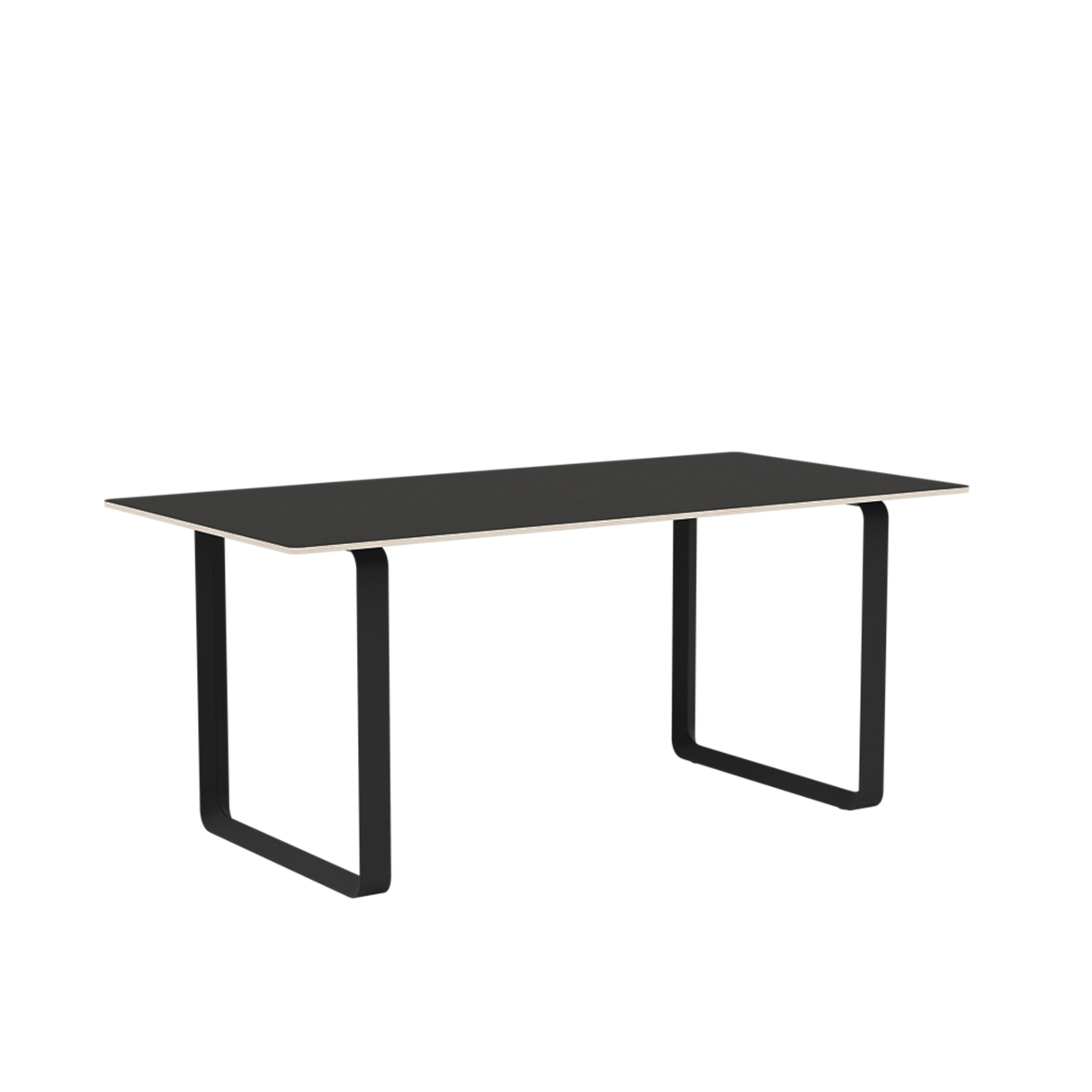70/70 Bord fra Muuto - 170 x 85 cm / Black Linoleum Plywood Anthracite Black - Jacobsen Plus