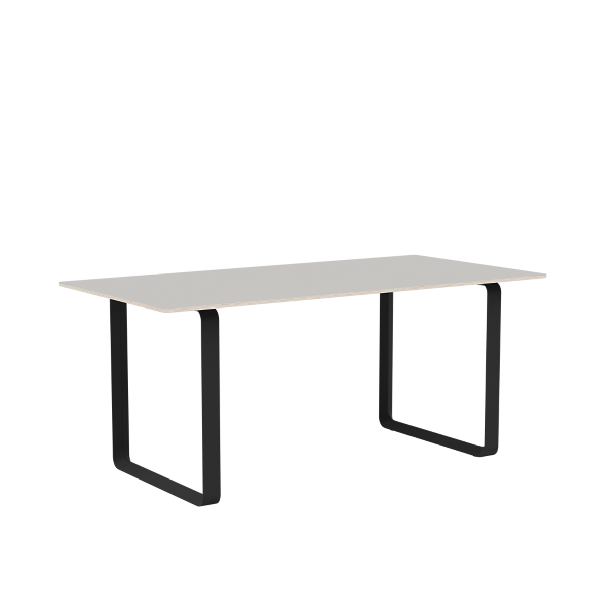 70/70 Bord fra Muuto - 170 x 85 cm / Grey Linoleum Plywood Anthracite Black - Jacobsen Plus