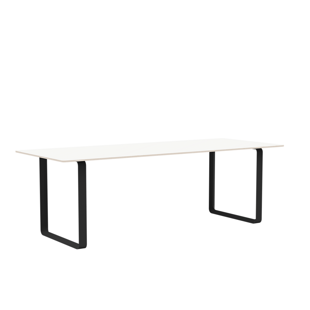 70/70 Bord fra Muuto - 225 x 90 cm / White Laminate Plywood Anthracite Black - Jacobsen Plus