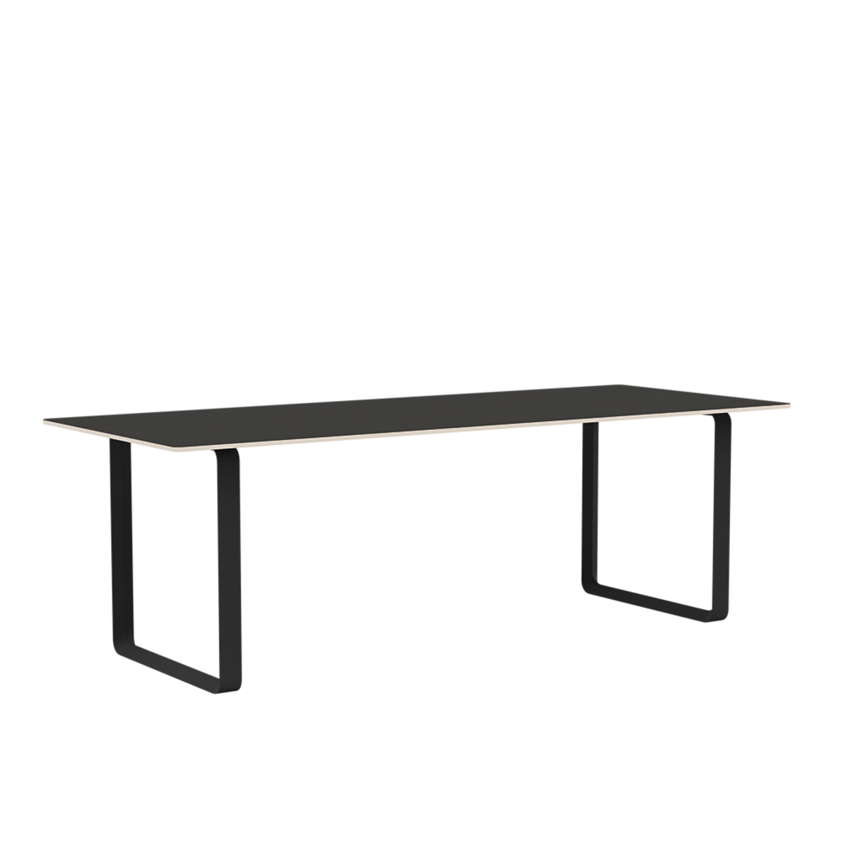 70/70 Bord fra Muuto - 225 x 90 cm / Black Linoleum Plywood Anthracite Black - Jacobsen Plus