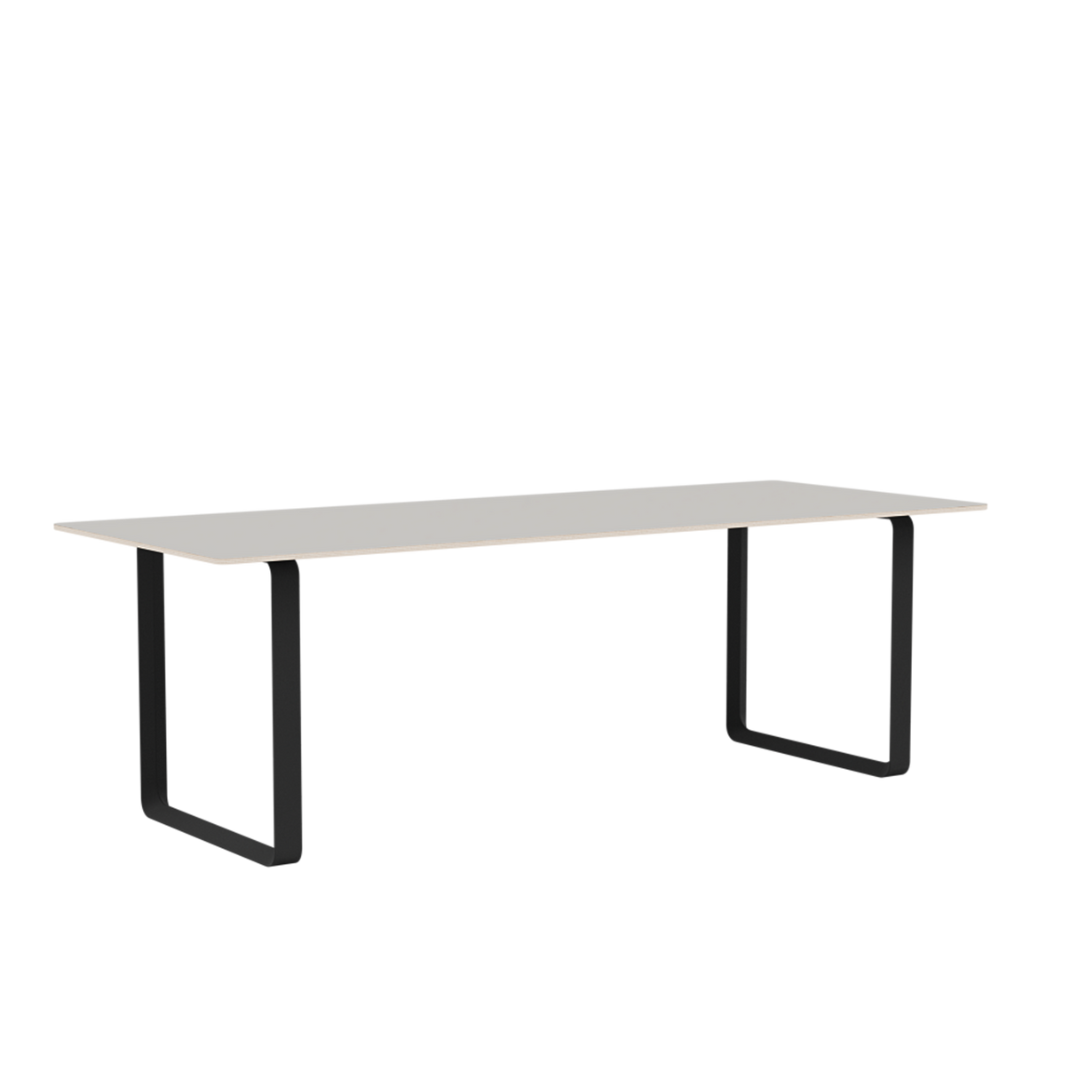 70/70 Bord fra Muuto - 225 x 90 cm / Grey Linoleum Plywood Anthracite Black - Jacobsen Plus