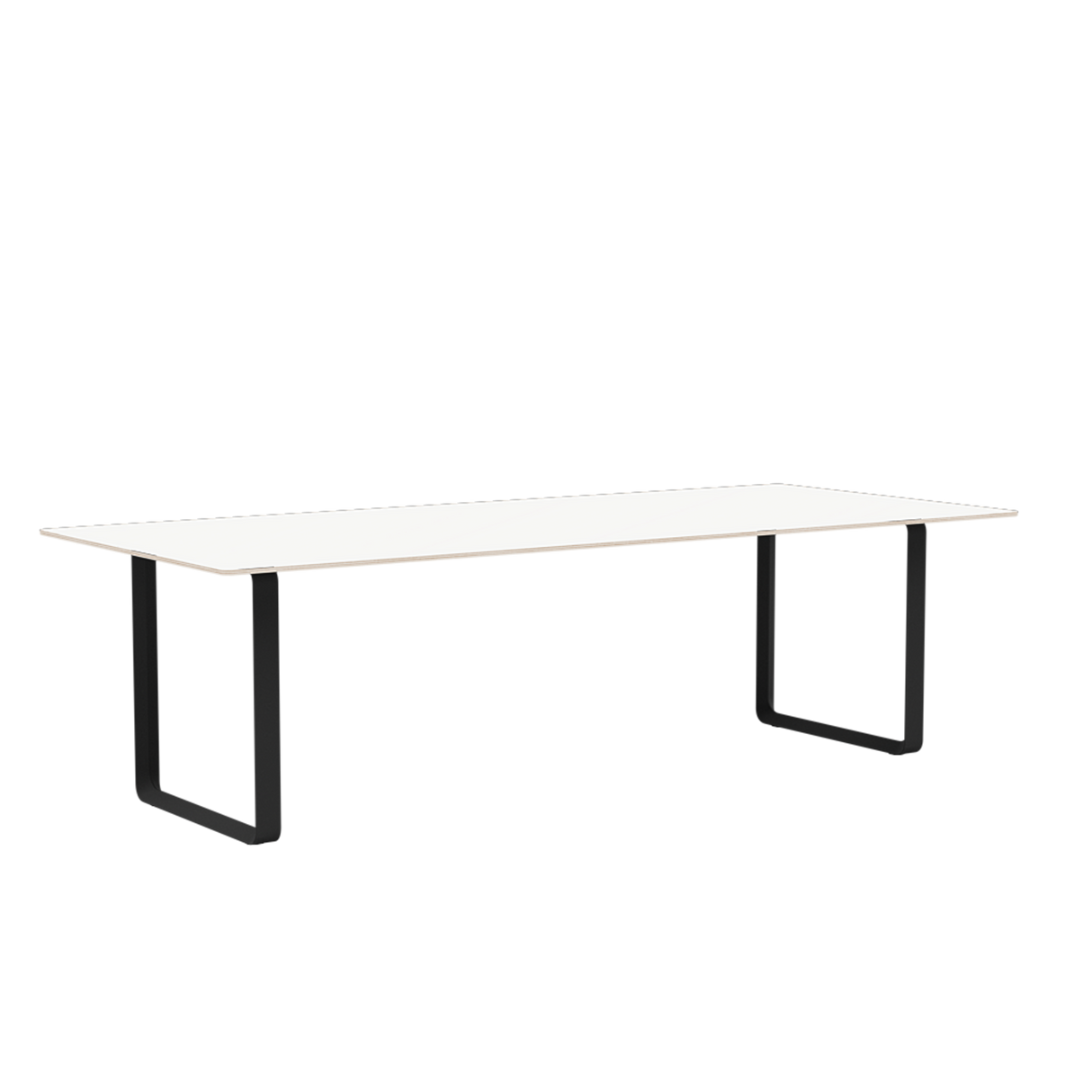 70/70 Bord fra Muuto - 255 x 108 cm / White Laminate Plywood Anthracite Black - Jacobsen Plus