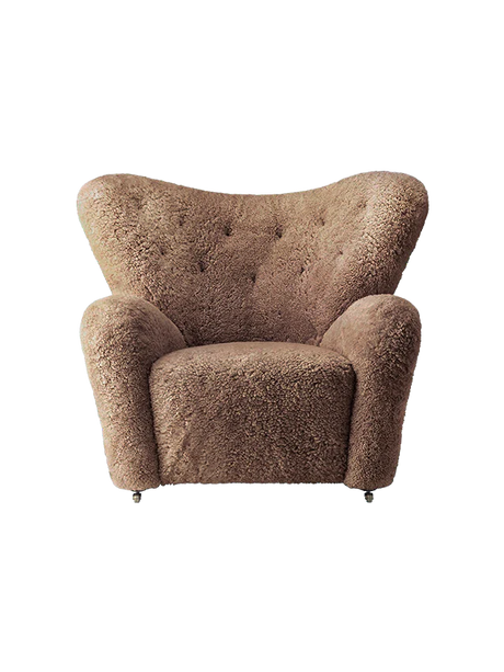 Den Trætte Mand Lænestol fra Audo Copenhagen - Natural Oak - Sheepskin Sahara - Jacobsen Plus