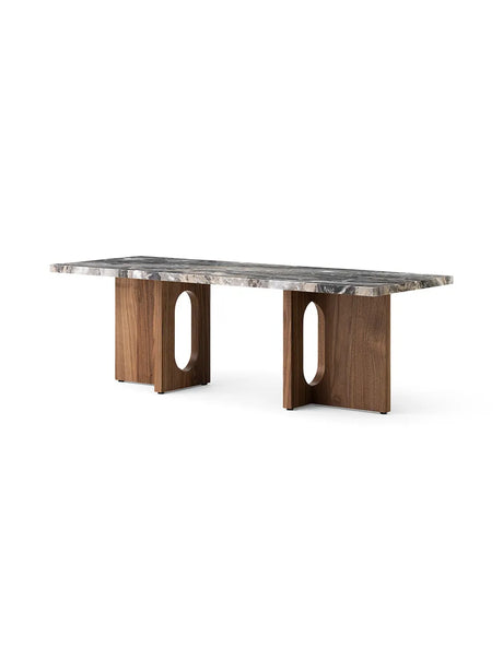 Androgyne Lounge Table, grey galaxy marble/wood fra Audo Copenhagen - Natural oak - Jacobsen Plus