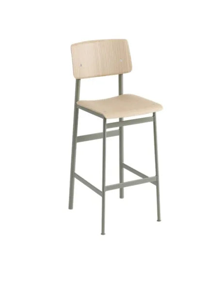 Loft bar stool fra Muuto - Højde: 75 cm / Oak- dusty green - Jacobsen Plus