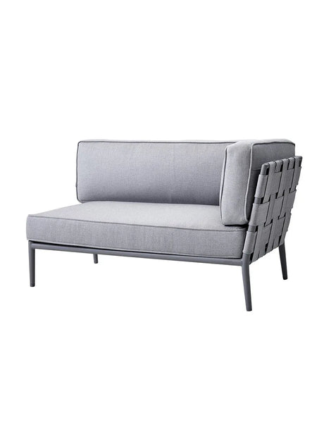 Conic 2 pers. Modulsofa, venstre inkl. hyndesæt fra Cane-line - Light grey - Jacobsen Plus