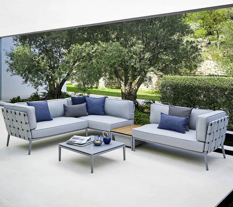 Conic 2 pers. Modulsofa, venstre inkl. hyndesæt fra Cane-line - Light grey - Jacobsen Plus