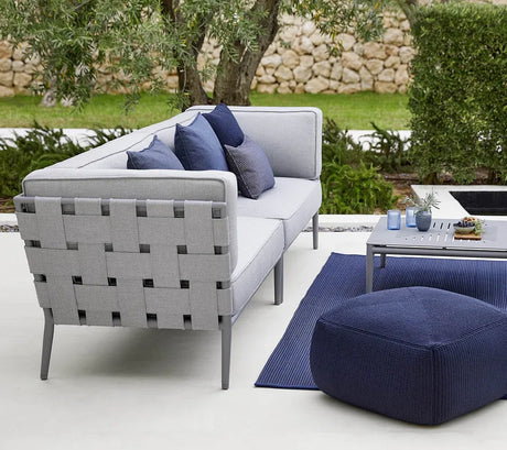 Conic 2 pers. Modulsofa, venstre inkl. hyndesæt fra Cane-line - Light grey - Jacobsen Plus