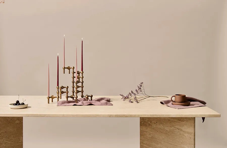 Nagel Lysestage, bronzeret messing fra STOFF Nagel