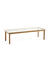Kofi Sofabord 140x50 fra Hay - Clear reeded glass / Water-based lacquered oak - Jacobsen Plus