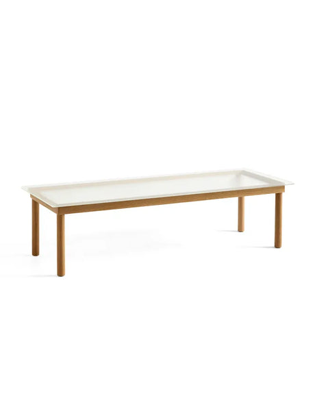 Kofi Sofabord 140x50 fra Hay - Clear reeded glass / Water-based lacquered oak - Jacobsen Plus