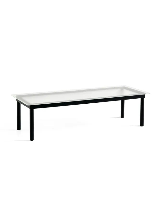 Kofi Sofabord 140x50 fra Hay - Clear reeded glass / Black water-based lacquered oak - Jacobsen Plus
