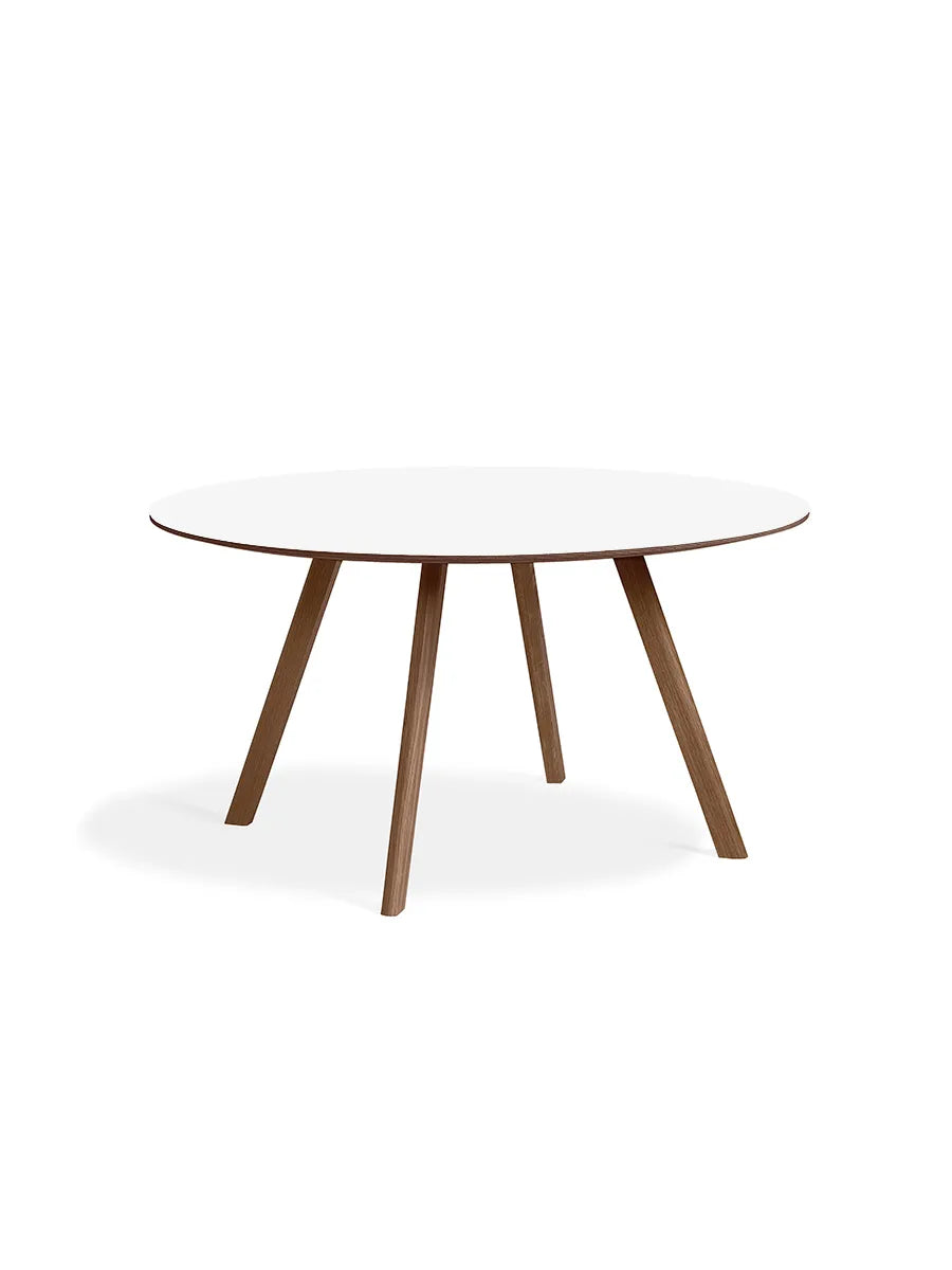 Copenhague CPH25 Bord, Ø140 cm fra Hay - Lakeret valnød / Off white linoleum - Jacobsen Plus