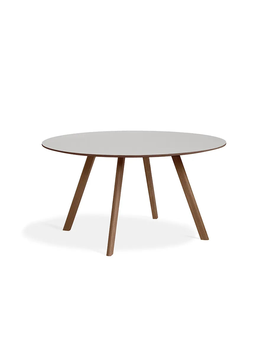 Copenhague CPH25 Bord, Ø140 cm fra Hay - Lakeret valnød / Pebble grey linoleum - Jacobsen Plus