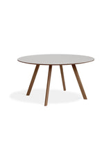 Copenhague CPH25 Bord, Ø140 cm fra Hay - Lakeret valnød / Pebble grey linoleum - Jacobsen Plus