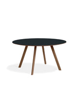 Copenhague CPH25 Bord, Ø140 cm fra Hay - Lakeret valnød / Dark grey linoleum - Jacobsen Plus