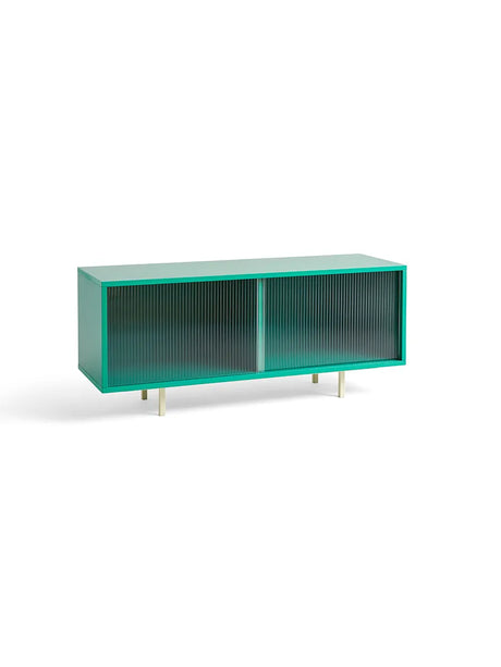 Colour Cabinet, medium med glasdøre fra Hay - Dark mint / Med ben - Jacobsen Plus