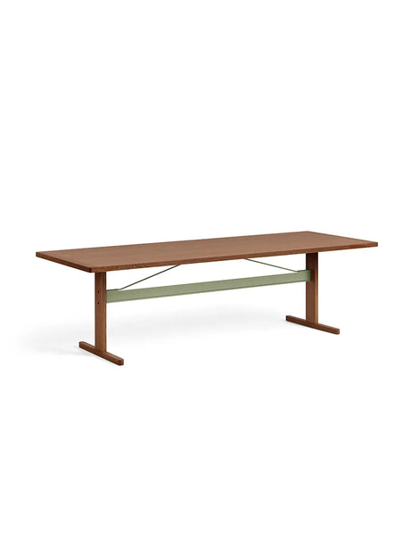 Passerelle Table, L260 cm fra Hay - Water-based lacquered walnut / Thyme green / Water-based lacquered walnut - Jacobsen Plus
