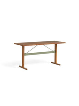 Passerelle High Table, L250 cm fra Hay - Water-based lacquered walnut / Thyme green / Water-based lacquered walnut - Jacobsen Plus