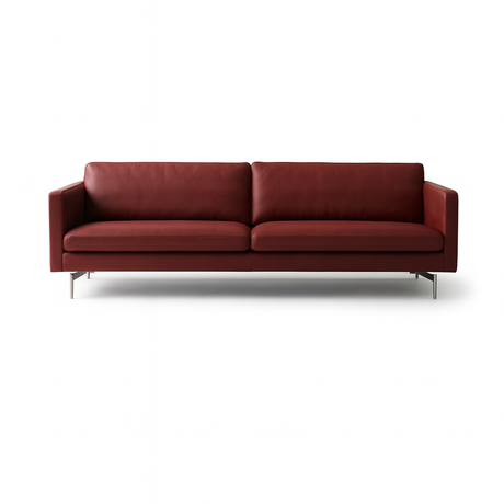 MH276 4 pers. sofa i Baltique anilinlæder fra Mogens Hansen - Baltique 95052 (Rød) - Jacobsen Plus