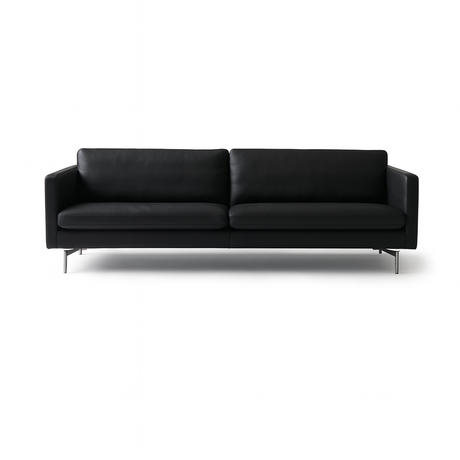 MH276 4 pers. sofa i Baltique anilinlæder fra Mogens Hansen - Baltique 99011 (Sort) - Jacobsen Plus