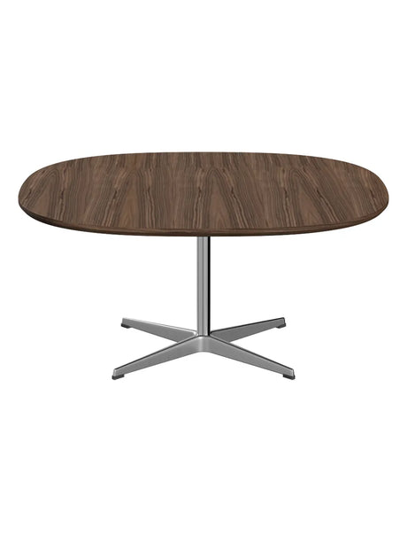Piet Hein A203 Sofabord, 100 x 100 cm fra Fritz Hansen - Hvid laminat m. alukant - Jacobsen Plus