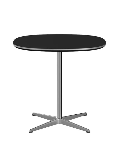 Piet Hein A602 cafébord, 75 x 75 cm fra Fritz Hansen - Sort laminat m. alukant - Jacobsen Plus