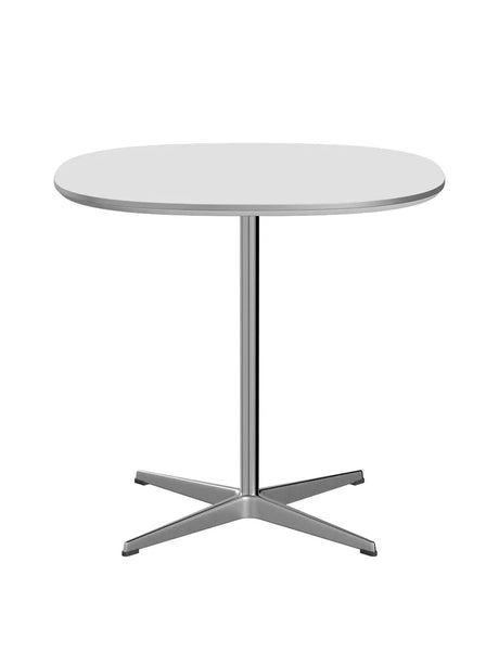 Piet Hein A602 cafébord, 75 x 75 cm fra Fritz Hansen - Hvid laminat m. alukant - Jacobsen Plus