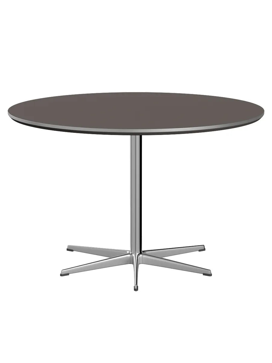 Piet Hein A825 Spisebord, Ø120 cm fra Fritz Hansen - Grå laminat m. alukant - Jacobsen Plus