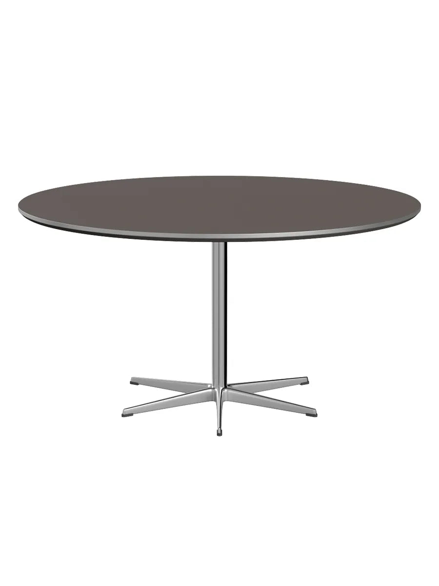 Piet Hein A826 Spisebord, Ø145 cm fra Fritz Hansen - Grå laminat m. alukant - Jacobsen Plus