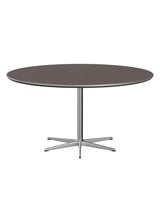 Piet Hein A826 Spisebord, Ø145 cm fra Fritz Hansen - Grå laminat m. alukant - Jacobsen Plus