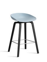About a Stool AAS32 fra Hay - Lav - B 50 x D 43 x H 64-75 cm / Slate Blue / Sortbejdset eg - Jacobsen Plus