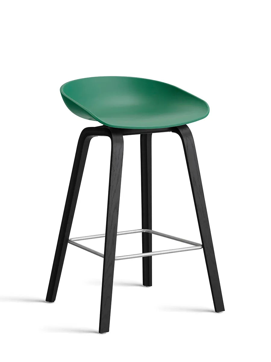 About a Stool AAS32 fra Hay - Lav - B 50 x D 43 x H 64-75 cm / Teal Green / Sortbejdset eg - Jacobsen Plus