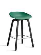About a Stool AAS32 fra Hay - Lav - B 50 x D 43 x H 64-75 cm / Teal Green / Sortbejdset eg - Jacobsen Plus