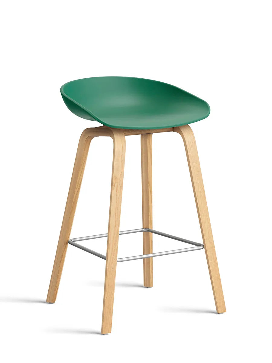 About a Stool AAS32 fra Hay - Lav - B 50 x D 43 x H 64-75 cm / Teal Green / Lakeret eg - Jacobsen Plus