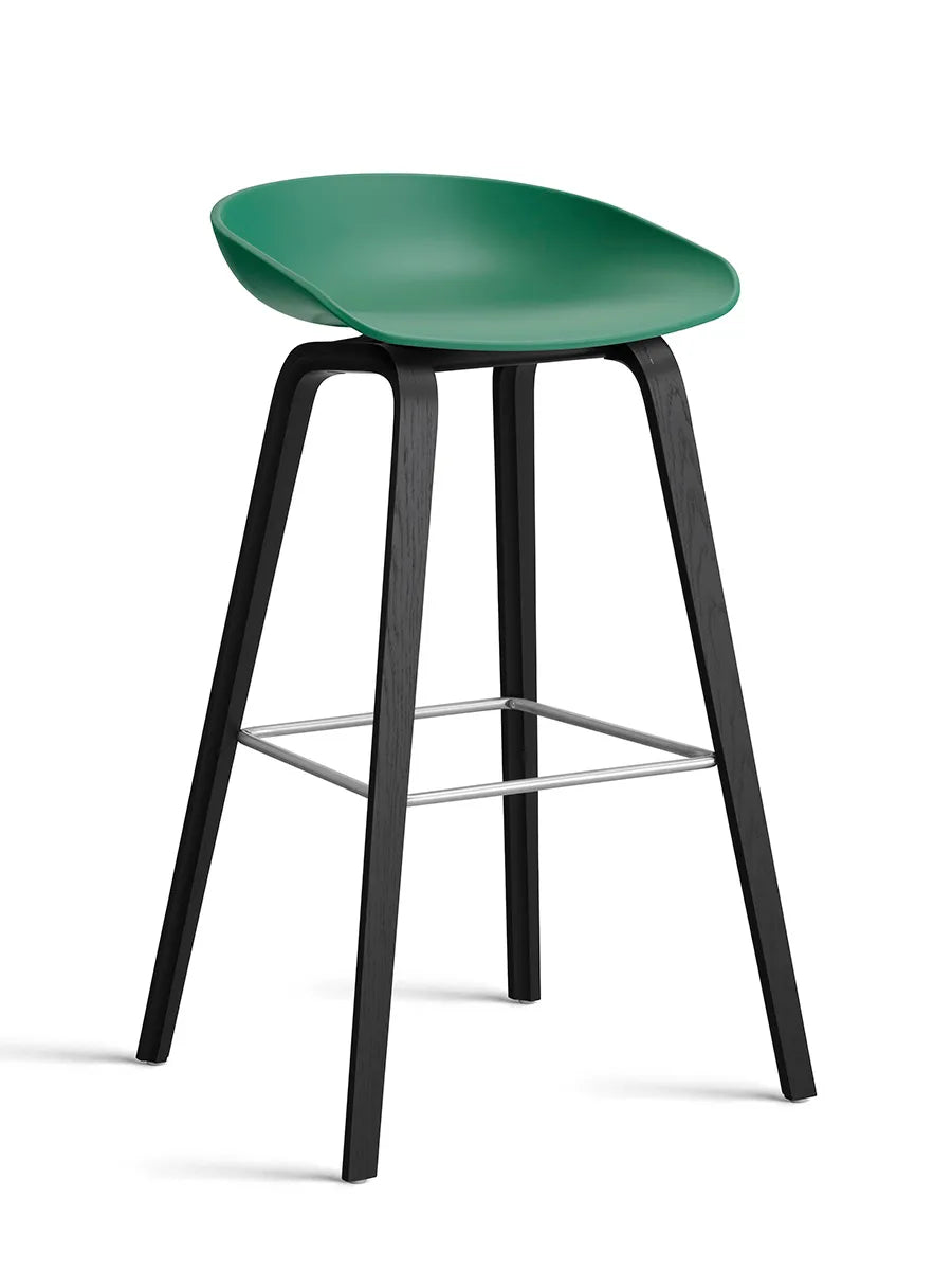 About a Stool AAS32 fra Hay - Høj - B 50 x D 46 x H 74-85 cm / Teal Green / Sortbejdset eg - Jacobsen Plus