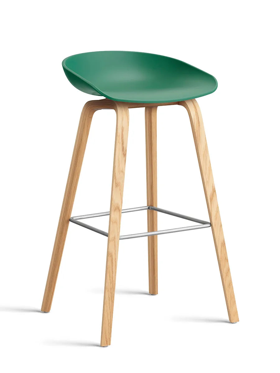 About a Stool AAS32 fra Hay - Høj - B 50 x D 46 x H 74-85 cm / Teal Green / Lakeret eg - Jacobsen Plus