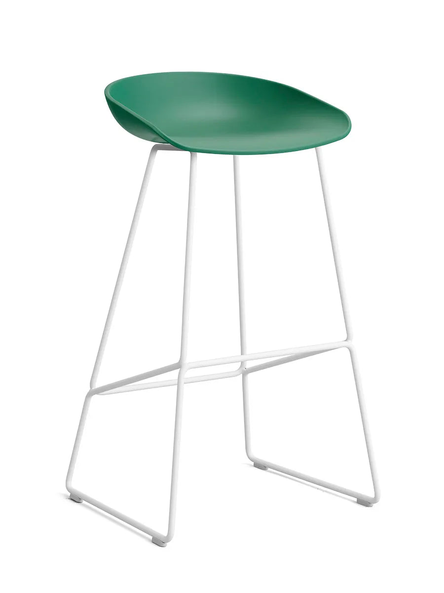  - Høj - B 50 x D 48 x H 75-86 cm / Teal Green / Hvid pulverlakeret stål - Jacobsen Plus