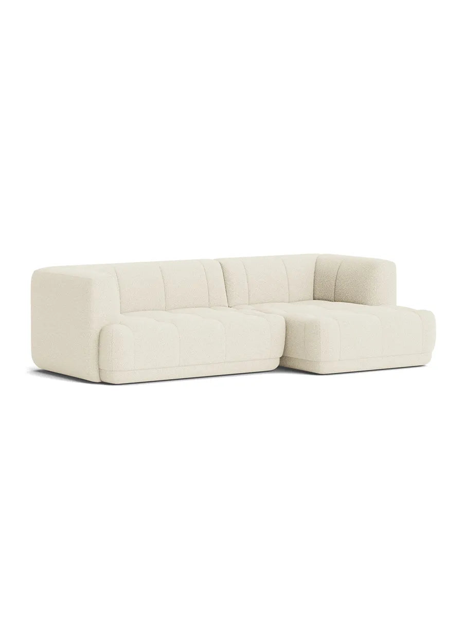 Quilton 2,5 pers. Sofa, Flamiber Cream A5, højre fra Hay