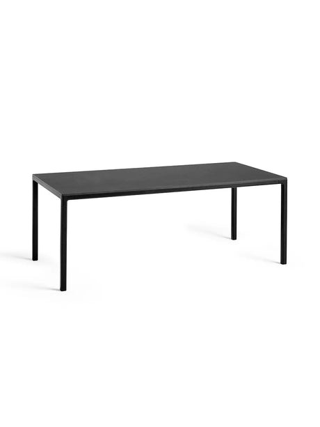 T12 Spisebord fra Hay - L 200 x D 95 x H 74 cm / Sort pulverlakeret aluminium / Sort linoleum - Jacobsen Plus