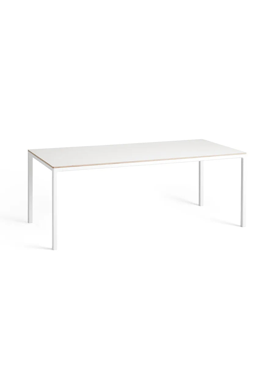 T12 Spisebord fra Hay - L 200 x D 95 x H 74 cm / Hvid pulverlakeret aluminium / Hvid laminat - Jacobsen Plus
