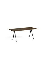 Pyramid 02 bord fra Hay - 190 x 85 cm / Sort pulverlakeret stål / Røget eg (olie) - Jacobsen Plus